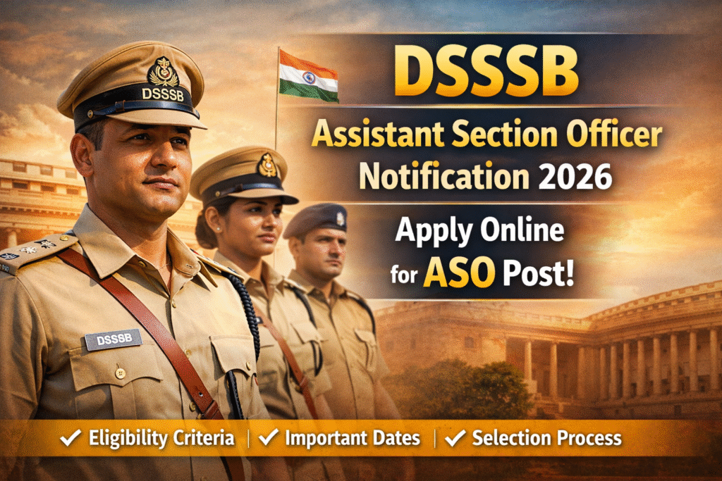 DSSSB Assistant Section Officer Notification 2026 apply online