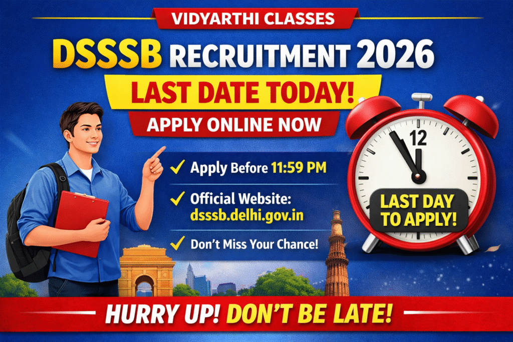 DSSSB Recruitment 2026 last date