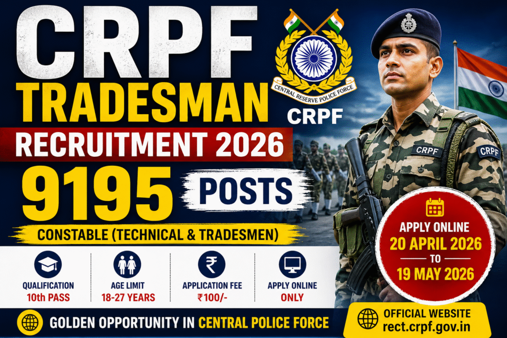 CRPF Tradesman Recruitment 2026