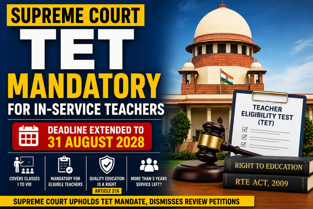 Supreme Court TET Mandatory for In-Service Teachers