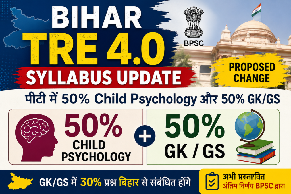 Bihar TRE 4.0 Syllabus Update